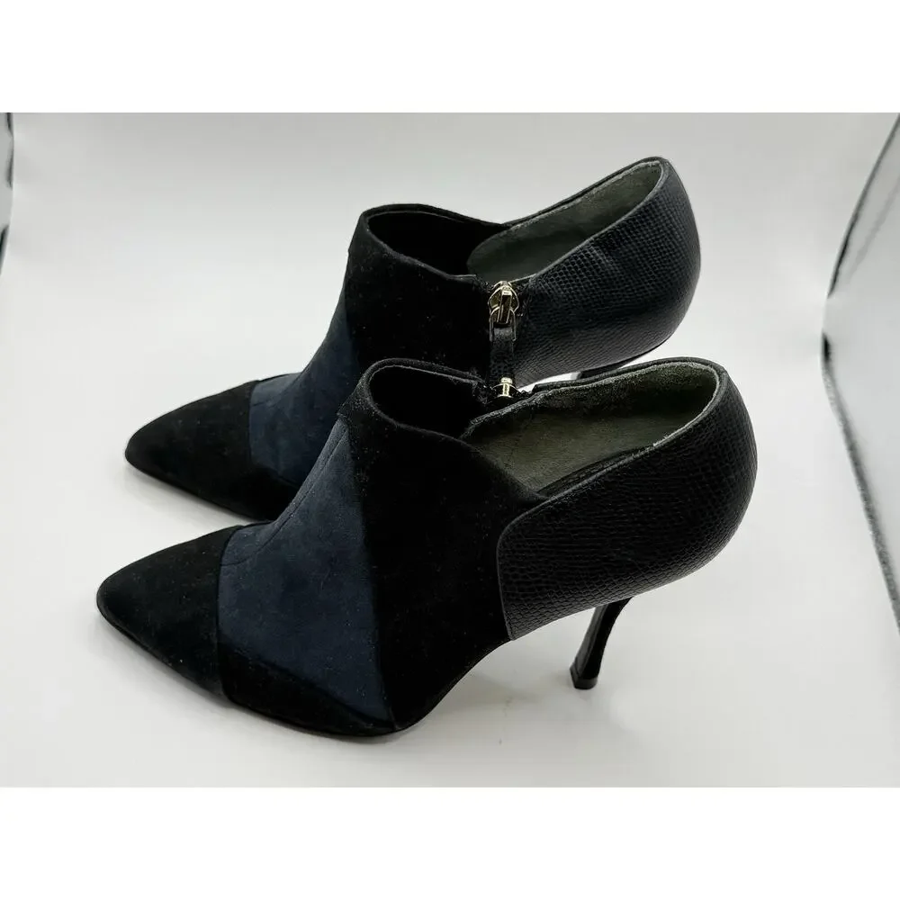 TORY BURCH Lorelei Suede & Leather Color Block Pointed Toe Pumps 5M